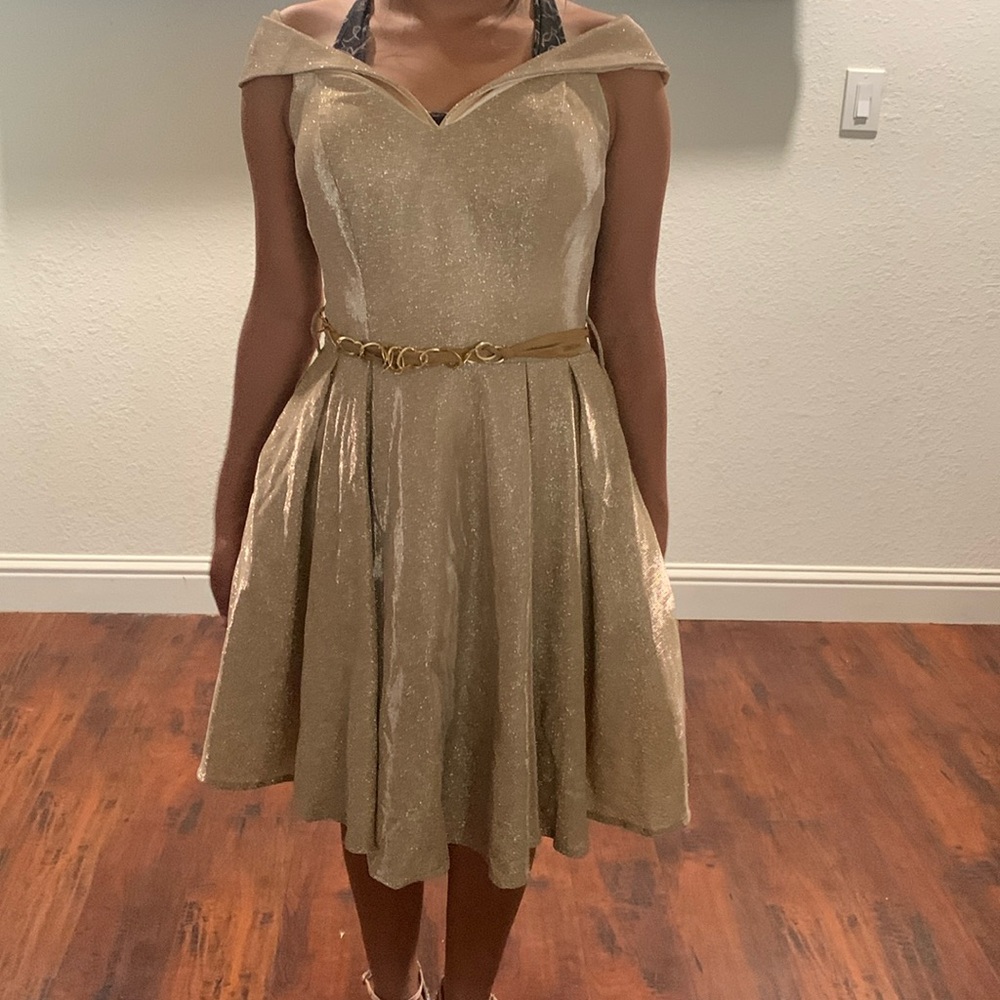 Women golden party dress size S.used